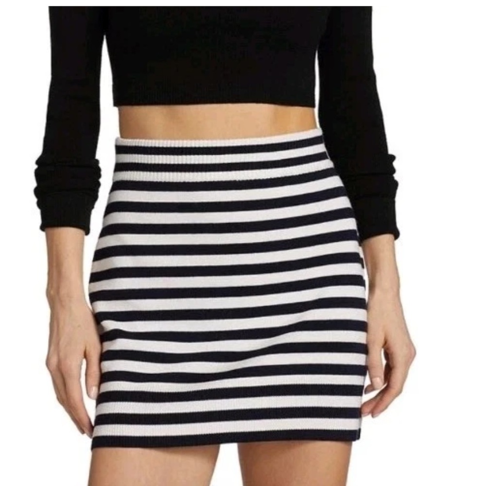 MONSE Monse Striped Knit Wool mini Skirt Mod Midnight Ivory Sz XS
Retail $450